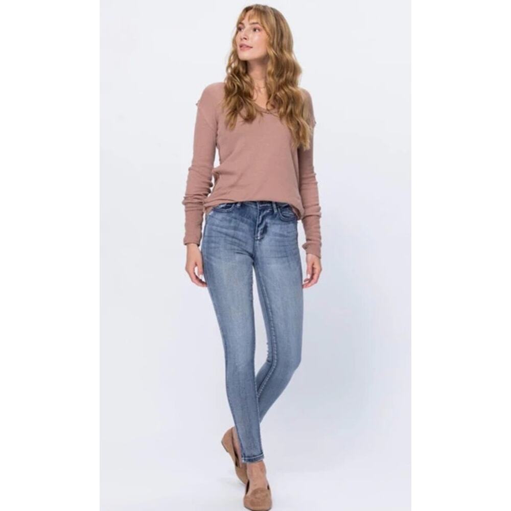 Judy Blue Libby Hi-Rise Heavy Handsand Skinny Jeans Size 31 Blue NWT